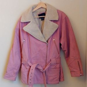 Pink Leather Moda International Motorcycle Jacket